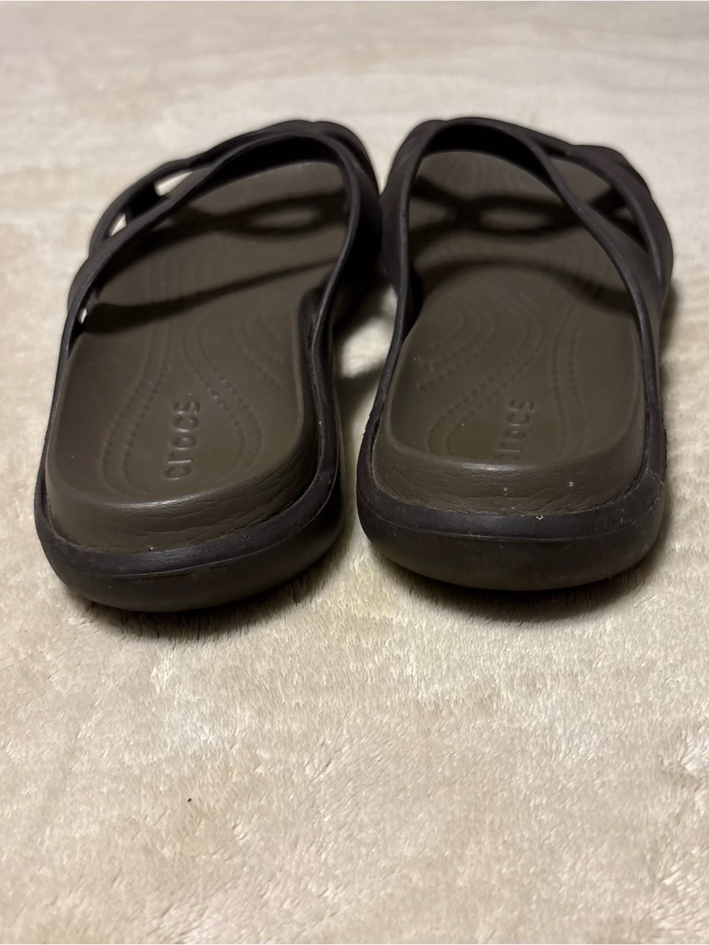 CROCS Brown Women's Slide Sandals - Picture 4 of 6